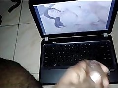 Me jerking my cock while watching porn