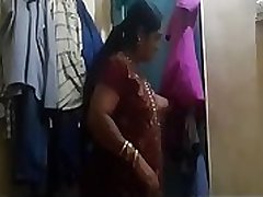 Bhabi in Black Bra n Pink Panty Captured while Changing Dress